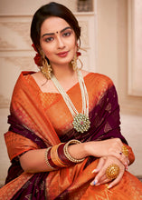 Load image into Gallery viewer, Seal Brown Woven Banarasi Silk Saree with Overall Butti work