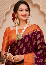 Load image into Gallery viewer, Seal Brown Woven Banarasi Silk Saree with Overall Butti work