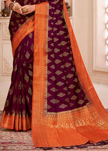 Load image into Gallery viewer, Seal Brown Woven Banarasi Silk Saree with Overall Butti work
