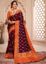 Load image into Gallery viewer, Seal Brown Woven Banarasi Silk Saree with Overall Butti work