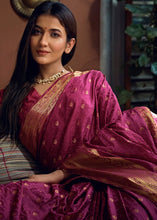 Load image into Gallery viewer, Lollipop Purple Woven Designer Satin Silk Saree