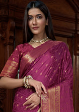 Load image into Gallery viewer, Lollipop Purple Woven Designer Satin Silk Saree