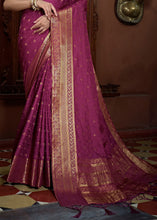 Load image into Gallery viewer, Lollipop Purple Woven Designer Satin Silk Saree