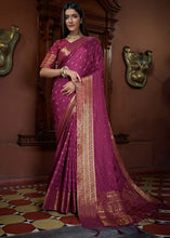 Load image into Gallery viewer, Lollipop Purple Woven Designer Satin Silk Saree