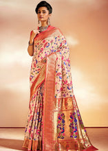 Load image into Gallery viewer, Salmon Pink Woven Banarasi Paithani Silk Saree