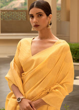 Load image into Gallery viewer, Butter Yellow Woven Soft Kanjivaram Silk Saree with overall Butti work