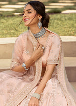 Cargar imagen en el visor de la galería, Shell Pink Crepe Lehenga Choli with Resham, Gota &amp; Zarkan work