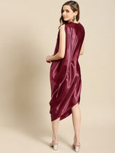 Load image into Gallery viewer, Asymmettric side cowl dress