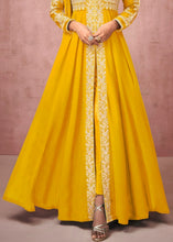 Load image into Gallery viewer, Butter Yellow Designer Georgette Anarkali Suit with Embroidered work
