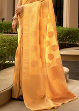 Load image into Gallery viewer, Butter Yellow Woven Soft Kanjivaram Silk Saree with overall Butti work
