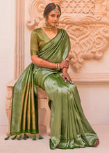 Load image into Gallery viewer, Pear Green Woven Designer Silk Saree