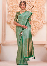 Load image into Gallery viewer, Paris Green Woven Designer Silk Saree