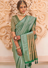 Load image into Gallery viewer, Paris Green Woven Designer Silk Saree