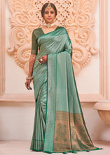 Load image into Gallery viewer, Paris Green Woven Designer Silk Saree