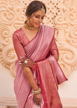 Load image into Gallery viewer, Pink &amp; Red Woven Designer Silk Saree