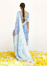 Load image into Gallery viewer, Sky Blue Chikankari Silk Saree with Floral Digital Print
