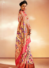 Load image into Gallery viewer, Salmon Pink Woven Banarasi Paithani Silk Saree