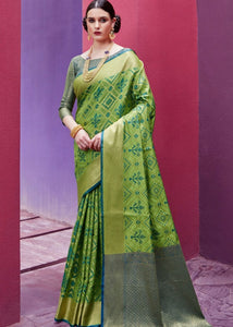 Emerald Green Woven Patola Silk Saree