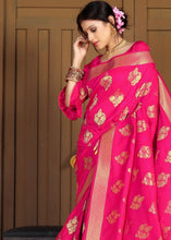 Load image into Gallery viewer, Hot Pink Soft Silk Woven Saree with Zari work