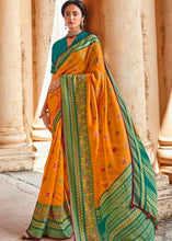 Load image into Gallery viewer, Carrot Orange Soft Silk Saree with Embroidered Blouse