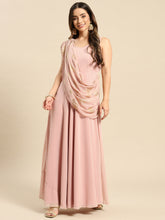Laden Sie das Bild in den Galerie-Viewer, Long flare dress with dupatta drape