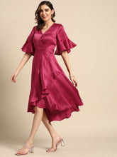Carica l'immagine nel visualizzatore Galleria,Midi over lap Frill Dress