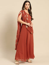 Laden Sie das Bild in den Galerie-Viewer, Long flare dress with dupatta drape