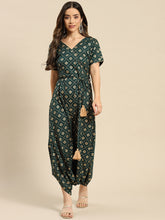 Load image into Gallery viewer, Overlap neck dhoti jumpsuit