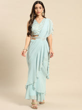 Carica l'immagine nel visualizzatore Galleria,Blouse with prestiched frill gown