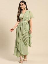 Carica l'immagine nel visualizzatore Galleria,Blouse with prestiched frill gown