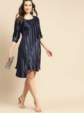 Load image into Gallery viewer, Flared asymmetric overlap dress