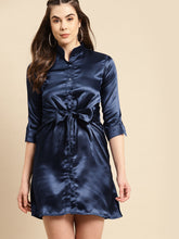 Load image into Gallery viewer, Front knot shirt dress