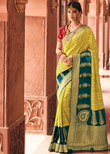 Load image into Gallery viewer, Lime Green Woven Banarasi Silk Saree with Embroidered Blouse