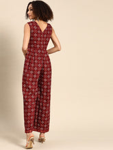 Load image into Gallery viewer, Overlap neck pleated jumpsuit