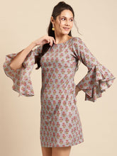 Load image into Gallery viewer, Bell Sleeve printed Dress