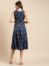 Load image into Gallery viewer, Floral print skater dress with side cut out