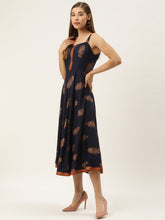Load image into Gallery viewer, Shoulder strap flared midi dress