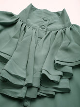 Load image into Gallery viewer, High Neck ruffle blouse