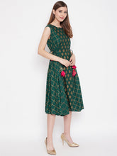 Load image into Gallery viewer, Front yoke side waist tie midi dress