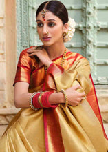 Load image into Gallery viewer, Beige Brown Woven Kanjivaram Silk Saree