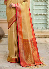 Load image into Gallery viewer, Beige Brown Woven Kanjivaram Silk Saree