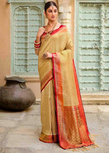Load image into Gallery viewer, Beige Brown Woven Kanjivaram Silk Saree