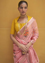 Load image into Gallery viewer, French Pink Digital Print Tissue Silk Saree