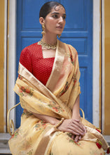 Load image into Gallery viewer, Light Brown Digital Print Tissue Silk Saree