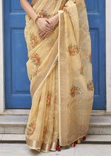 Load image into Gallery viewer, Light Brown Digital Print Tissue Silk Saree