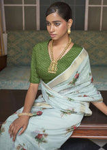 Load image into Gallery viewer, Baby Blue Digital Print Tissue Silk Saree