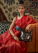 Load image into Gallery viewer, Rufous Red Copper Zari Handloom Weaving Silk Saree