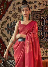 Load image into Gallery viewer, Rufous Red Copper Zari Handloom Weaving Silk Saree
