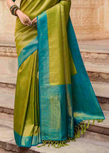 Load image into Gallery viewer, Avocado Green Woven Kanjivaram Silk Saree