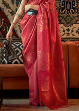 Load image into Gallery viewer, Rufous Red Copper Zari Handloom Weaving Silk Saree